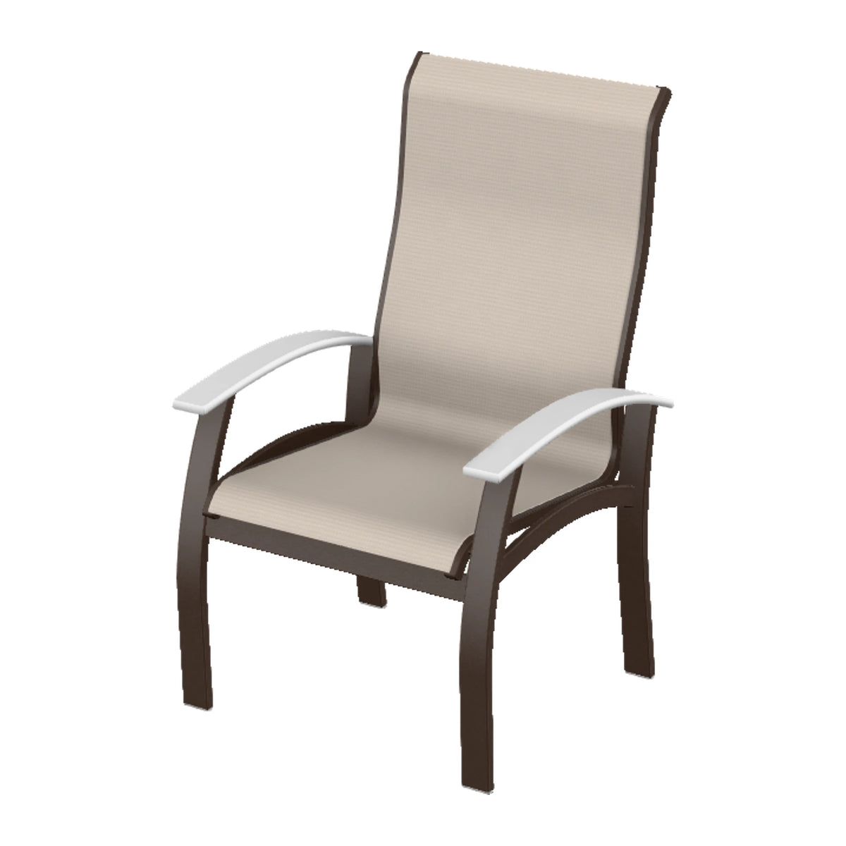 Belle Isle Sling Supreme Height Armchair — Kona PC / Snow Accents