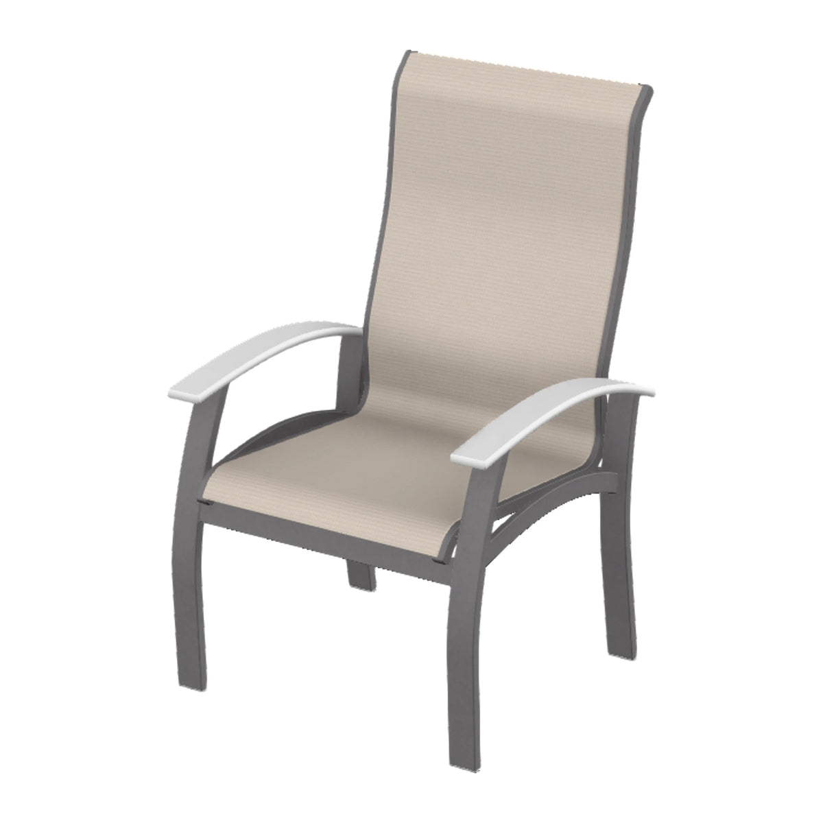 Belle Isle Sling Supreme Height Armchair — Graphite Txt PC / Snow Accents