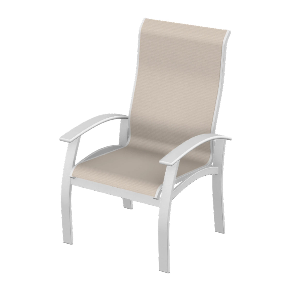 Belle Isle Sling Supreme Height Armchair — White Txt PC / Snow Accents