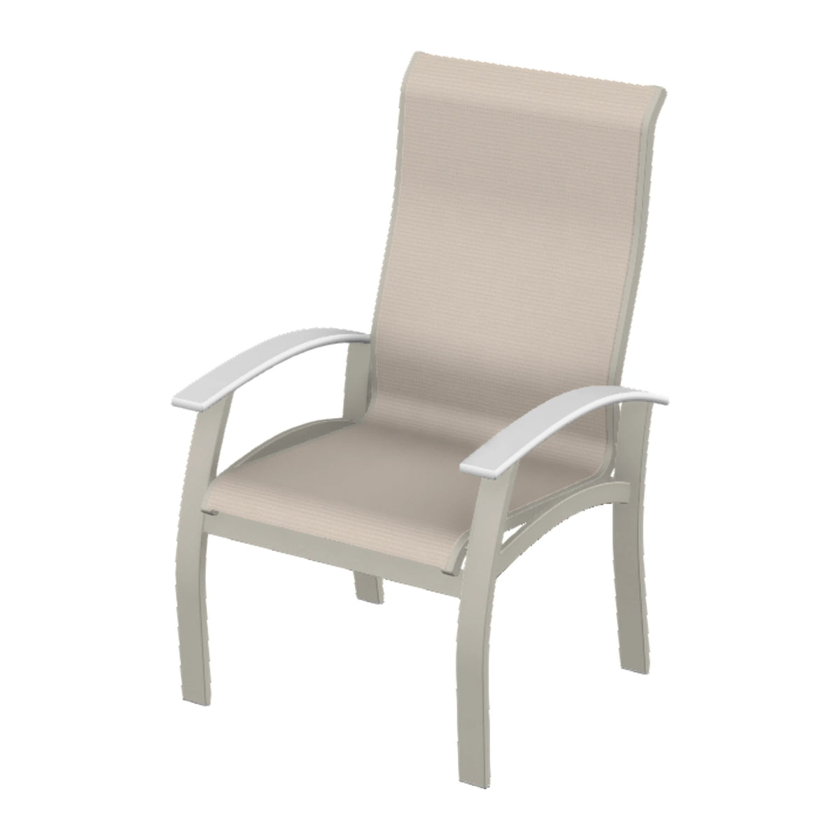 Belle Isle Sling Supreme Height Armchair — Warm Grey PC / Snow Accents
