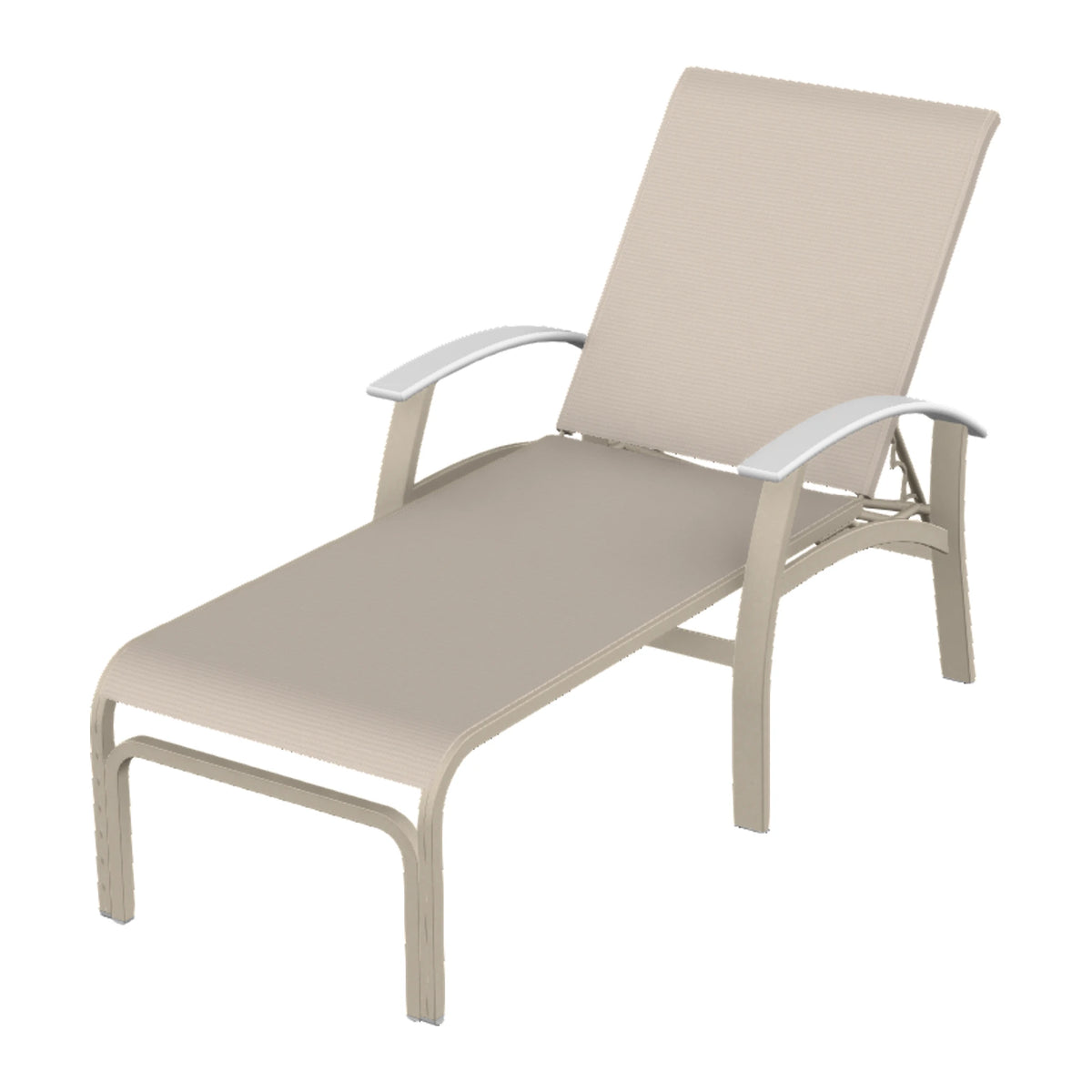 Belle Isle Sling Chaise — Desert Sand PC / Snow Accents