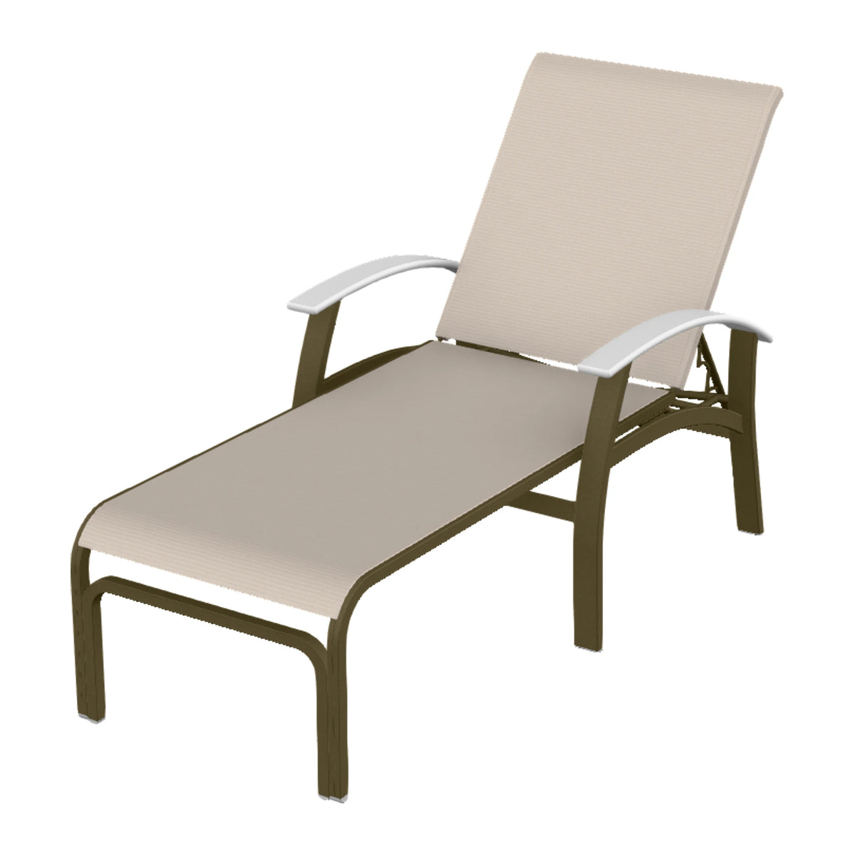 Belle Isle Sling Chaise — Beachwood PC / Snow Accents