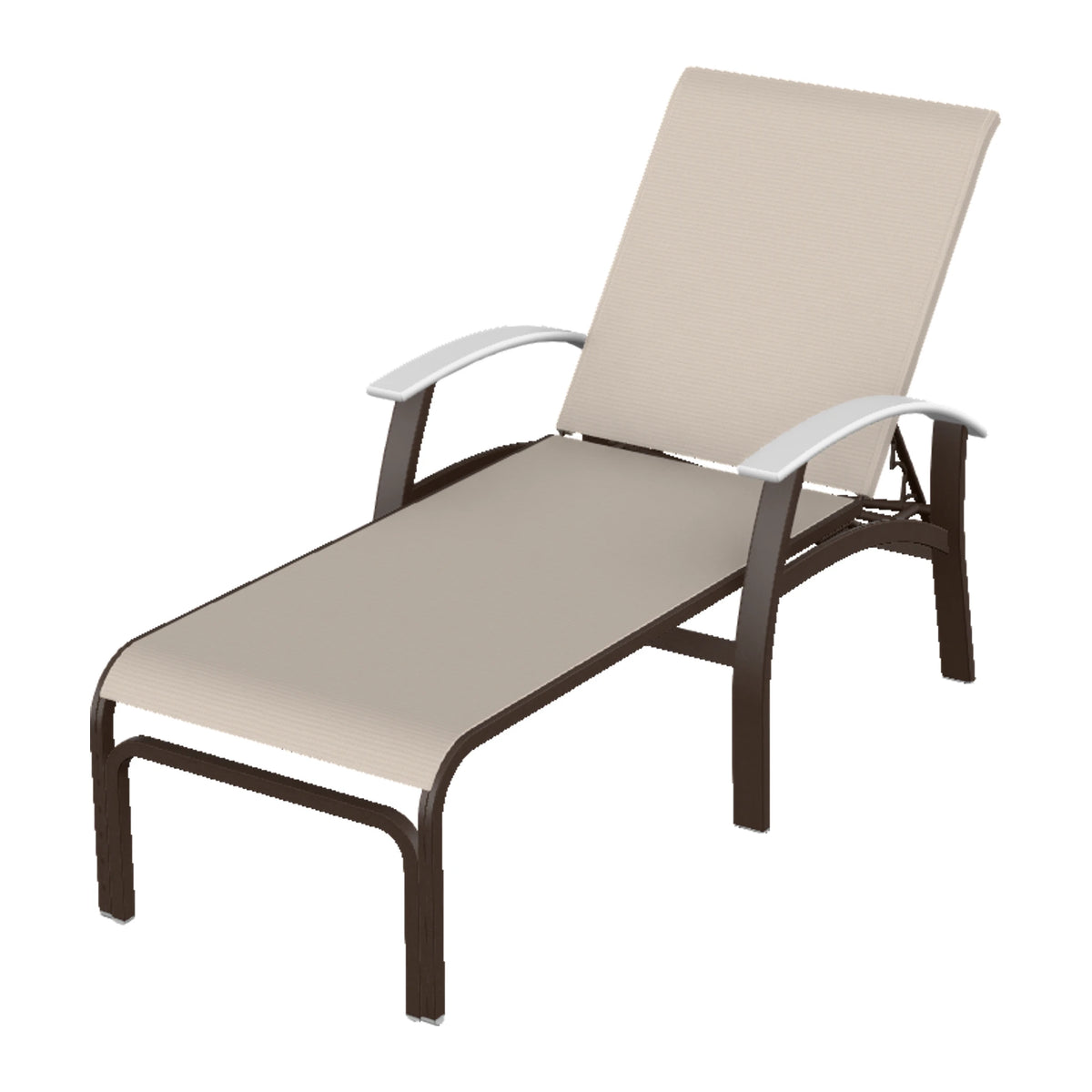 Belle Isle Sling Chaise — Kona PC / Snow Accents