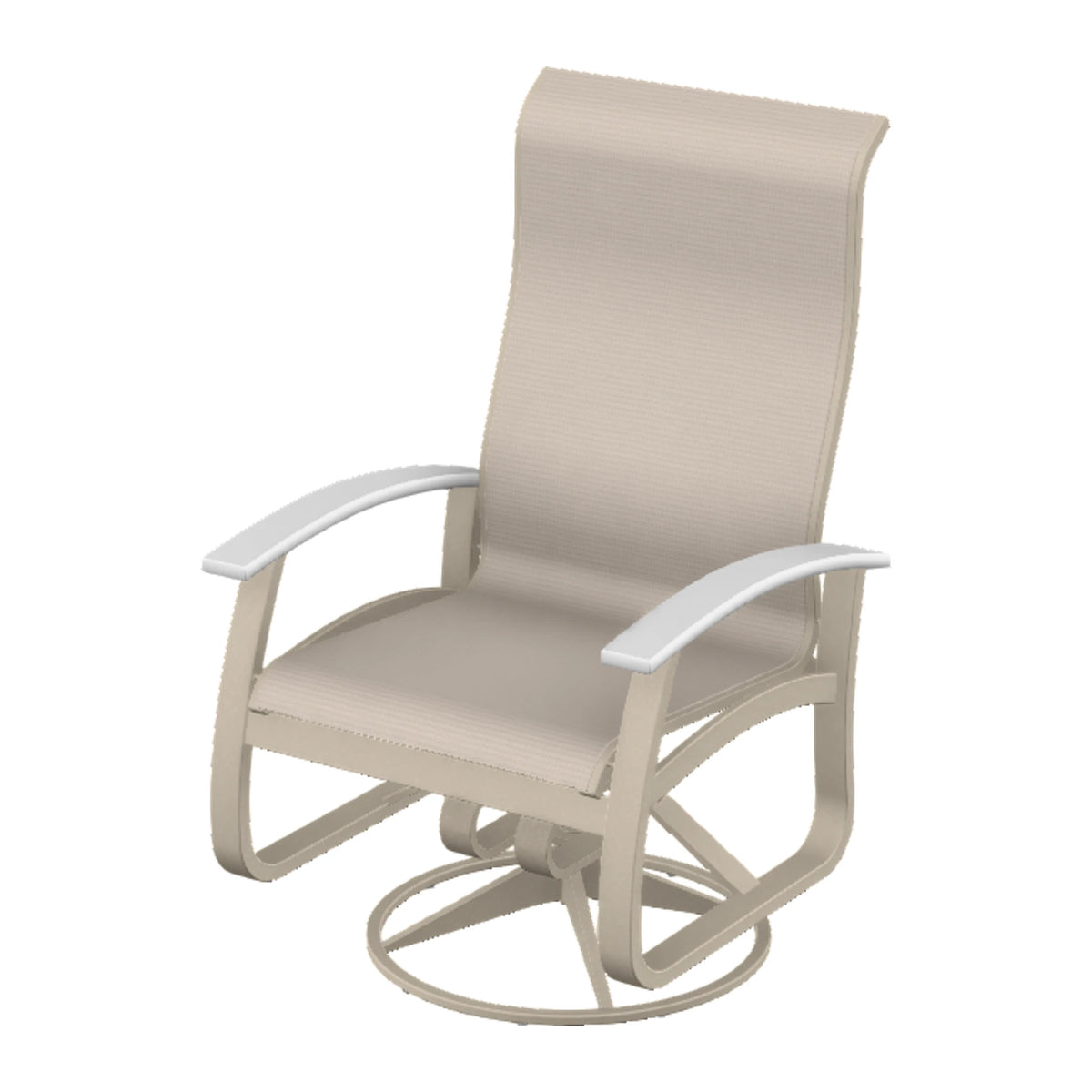 Belle Isle Sling Supreme Height Swivel Rocker — Desert Sand PC / Snow Accents