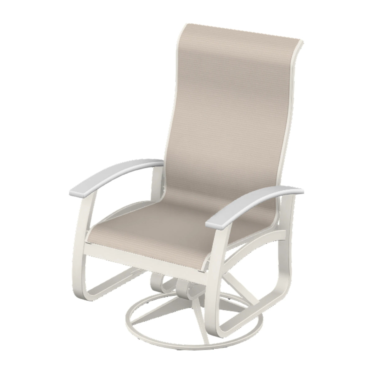 Belle Isle Sling Supreme Height Swivel Rocker — Snow PC / Snow Accents