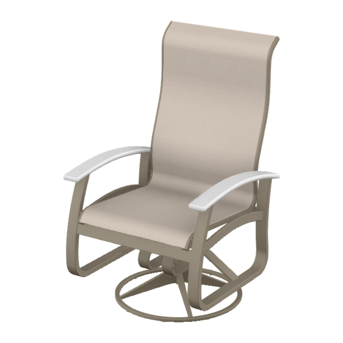 Belle Isle Sling Supreme Height Swivel Rocker — Storm PC / Snow Accents