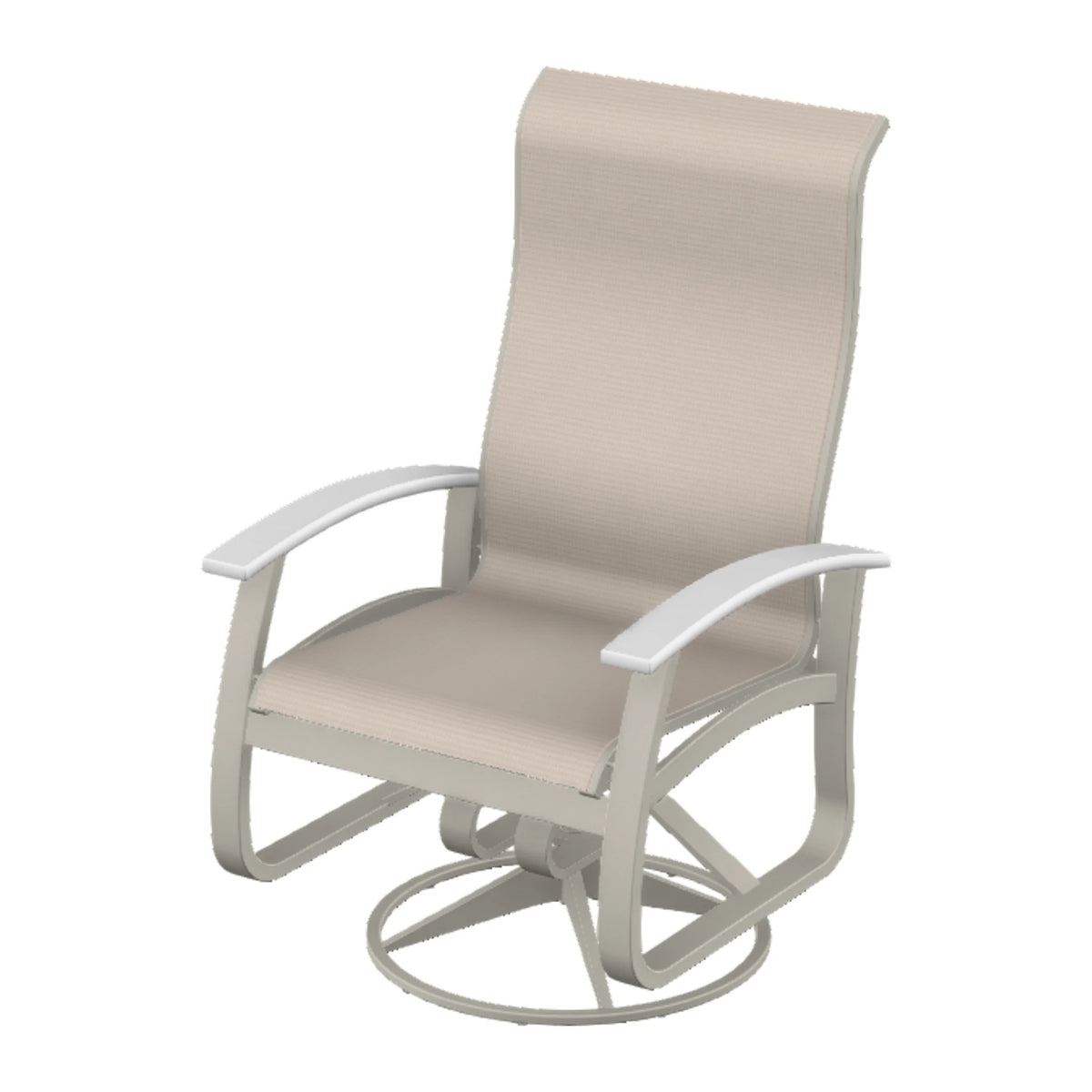 Belle Isle Sling Supreme Height Swivel Rocker — Warm Grey PC / Snow Accents