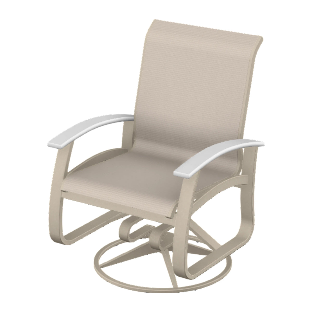 Belle Isle Sling Swivel Rocker — Desert Sand PC / Snow Accents