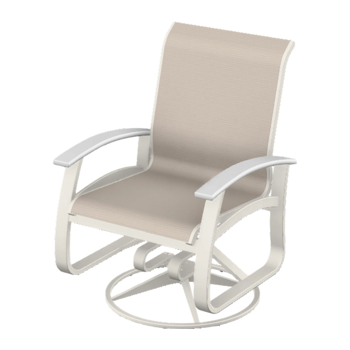 Belle Isle Sling Swivel Rocker — Snow PC / Snow Accents