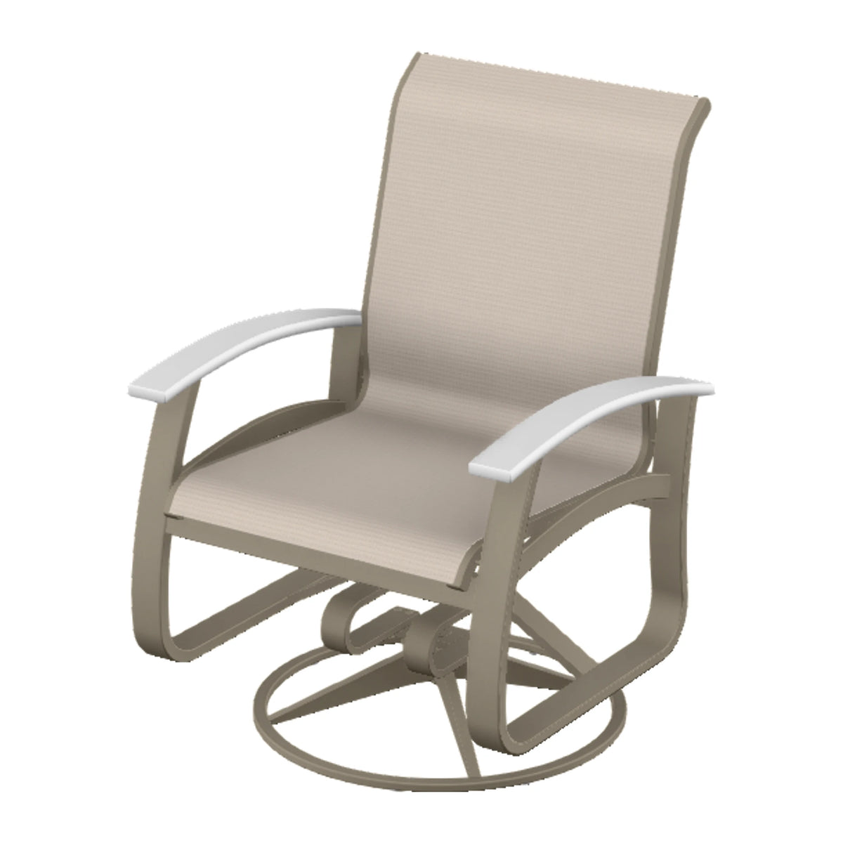 Belle Isle Sling Swivel Rocker — Storm PC / Snow Accents