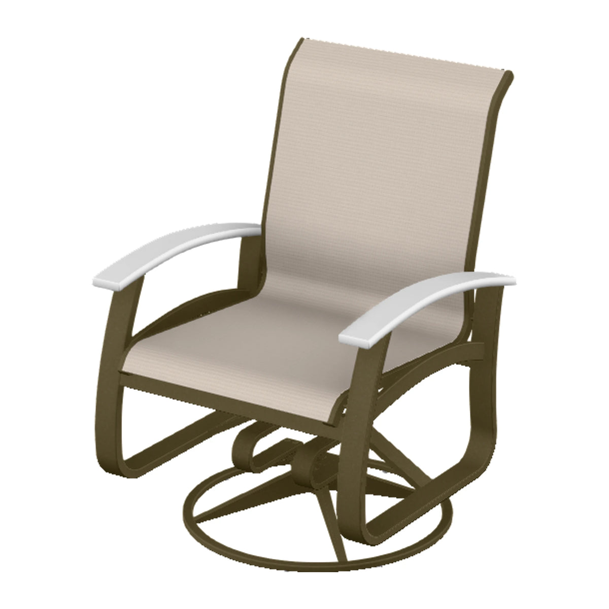 Belle Isle Sling Swivel Rocker — Beachwood PC / Snow Accents