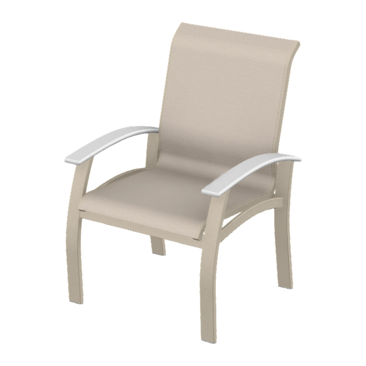 Belle Isle Sling Dining Armchair — Desert Sand PC / Snow Accents
