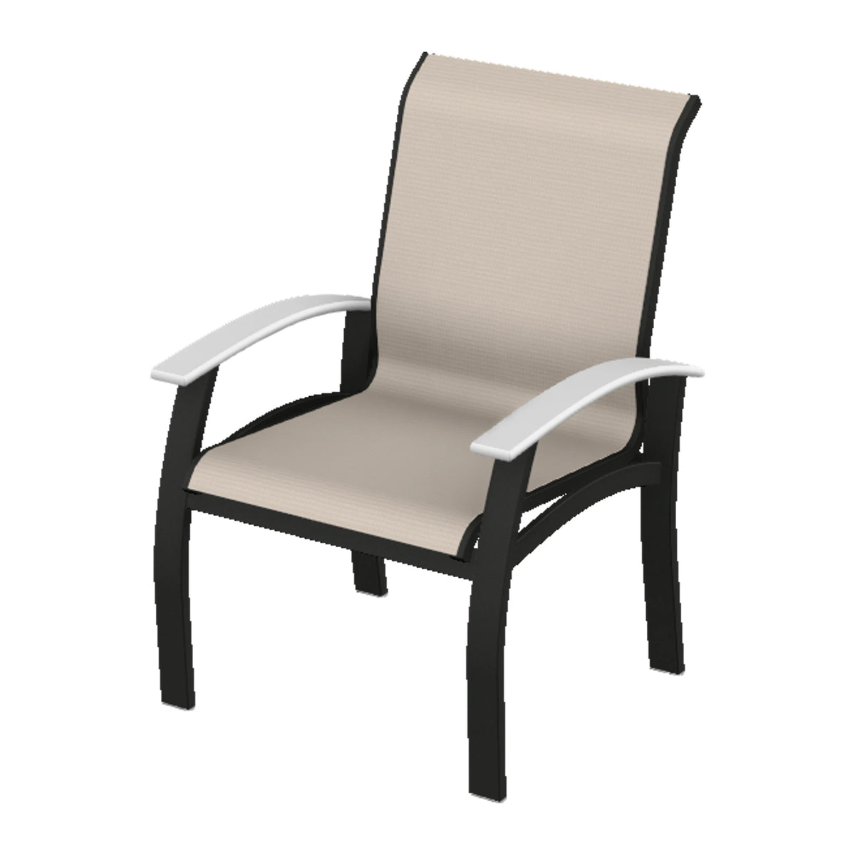 Belle Isle Sling Dining Armchair — Black PC / Snow Accents