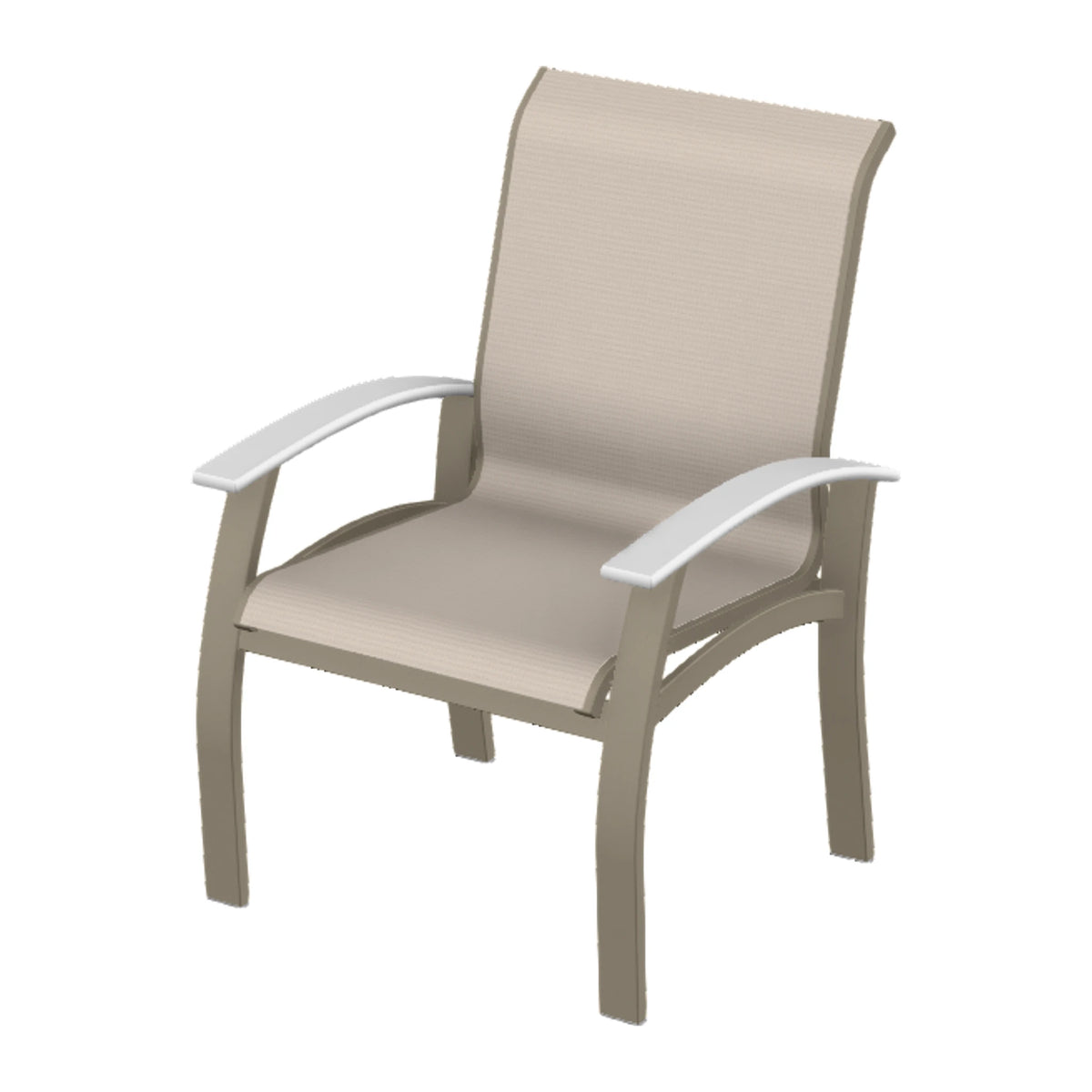 Belle Isle Sling Dining Armchair — Storm PC / Snow Accents