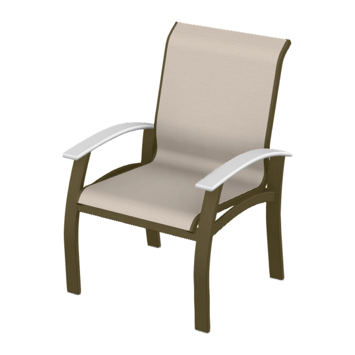 Belle Isle Sling Dining Armchair — Beachwood PC / Snow Accents
