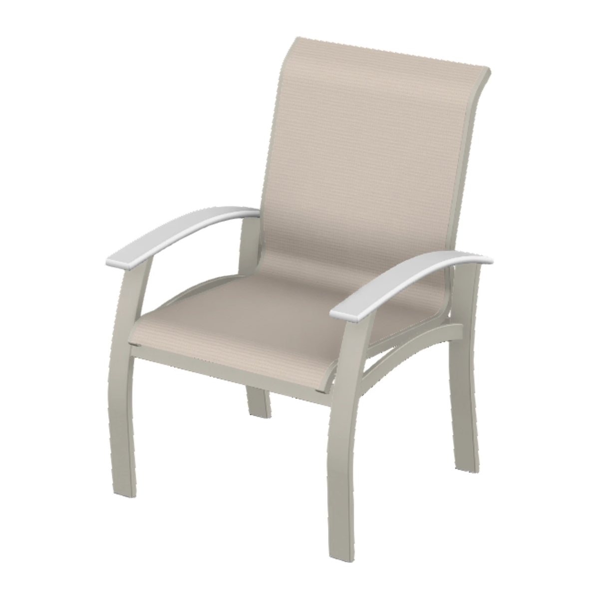 Belle Isle Sling Dining Armchair — Warm Grey PC / Snow Accents