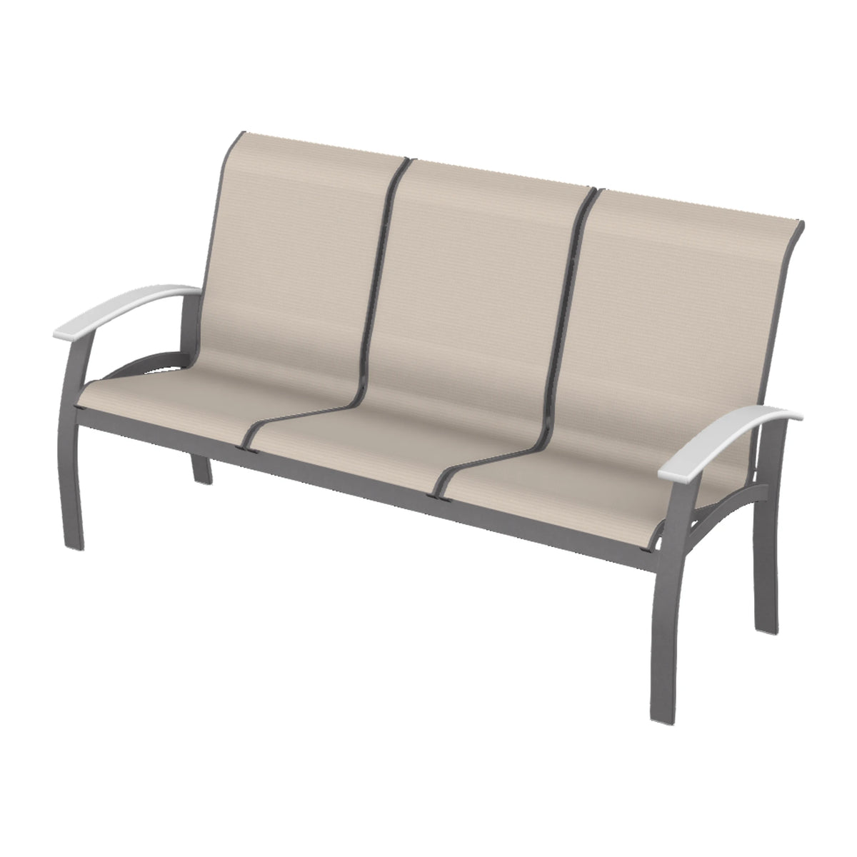 Belle Isle Sling Sofa — Graphite Txt PC / Snow Accents