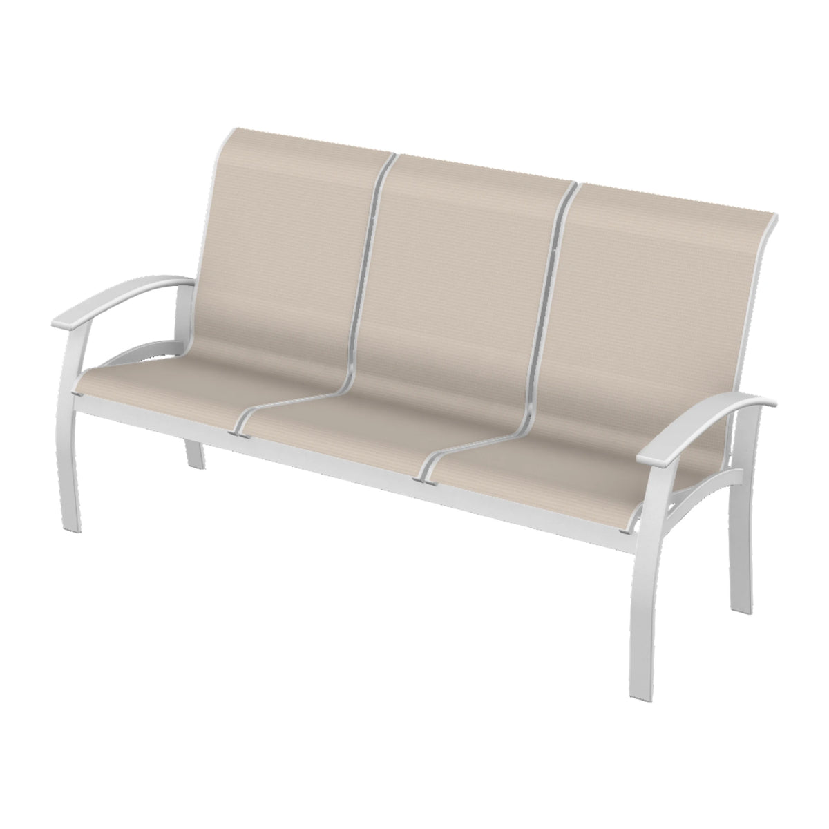 Belle Isle Sling Sofa — White Txt PC / Snow Accents