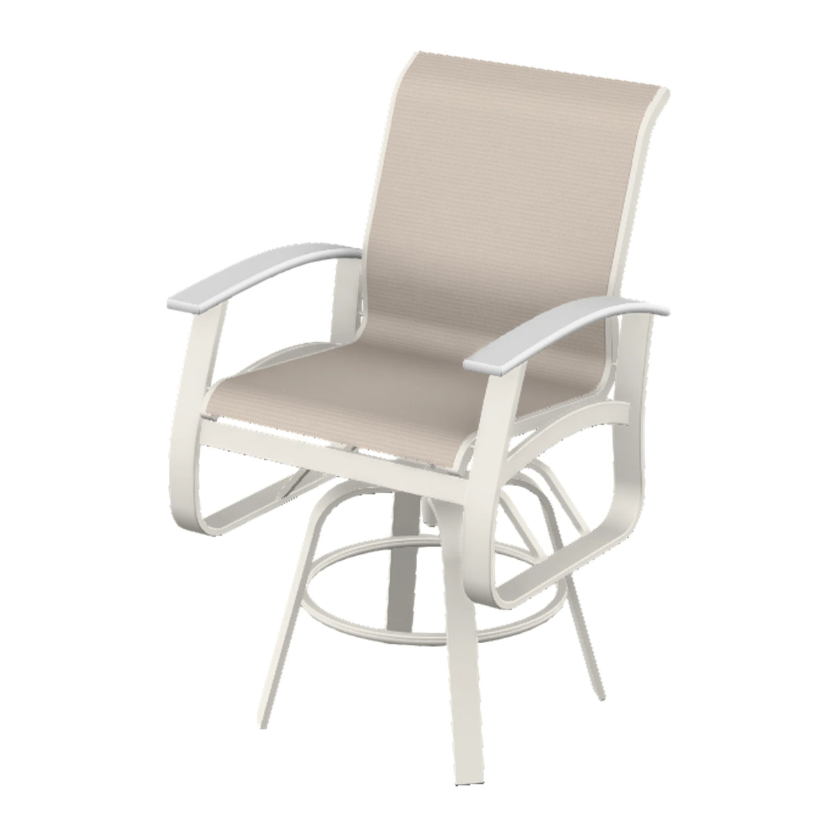 Belle Isle Sling Balcony Swivel Chair — Snow PC / Snow Accents