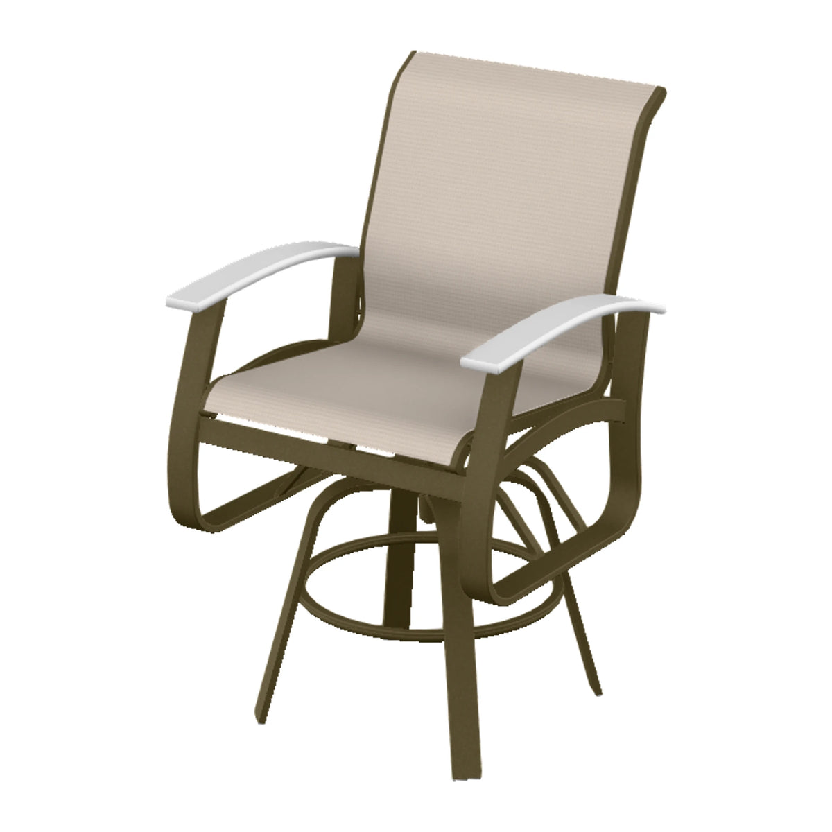 Belle Isle Sling Balcony Swivel Chair — Beachwood PC / Snow Accents