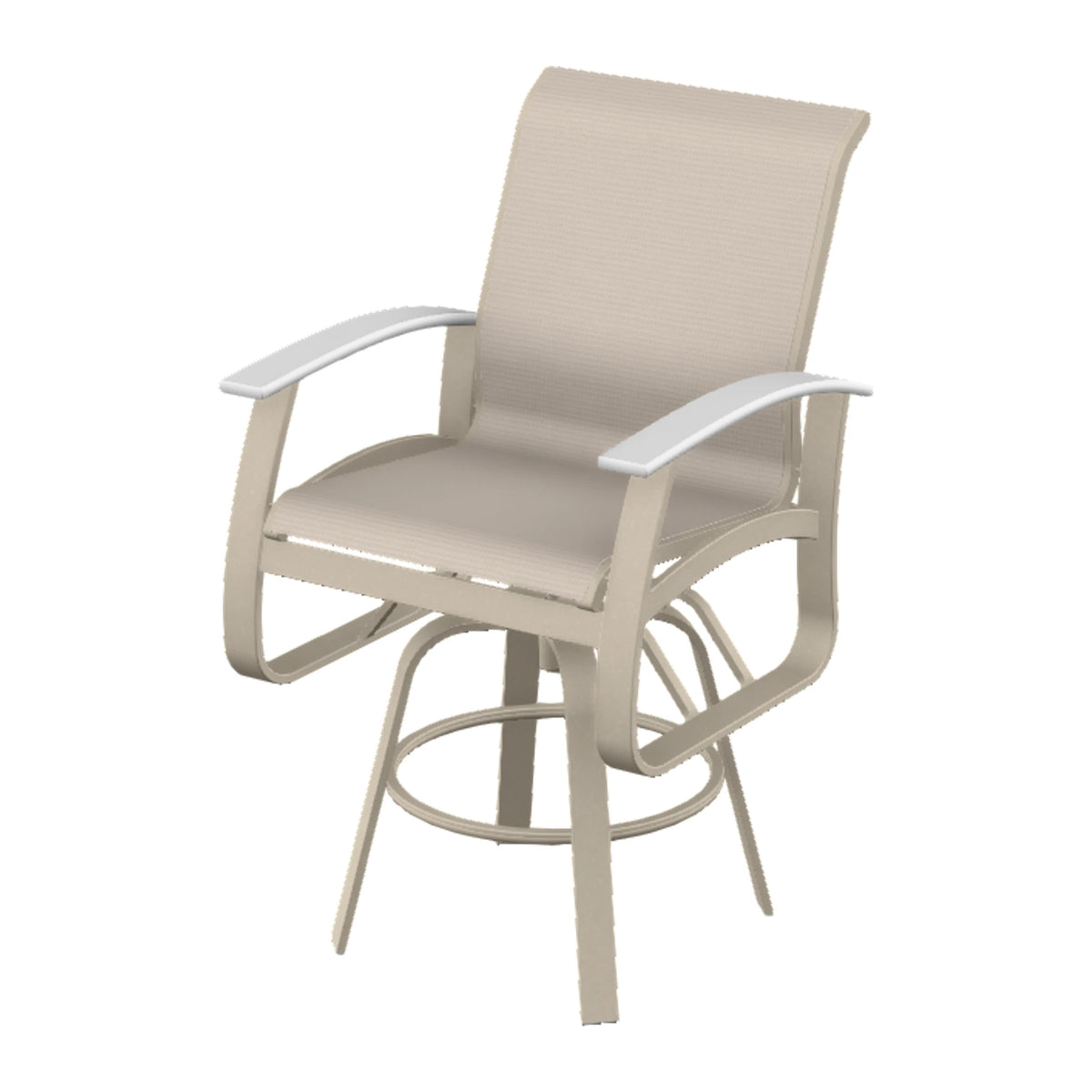 Belle Isle Sling Bar Swivel Chair — Desert Sand PC / Snow Accents