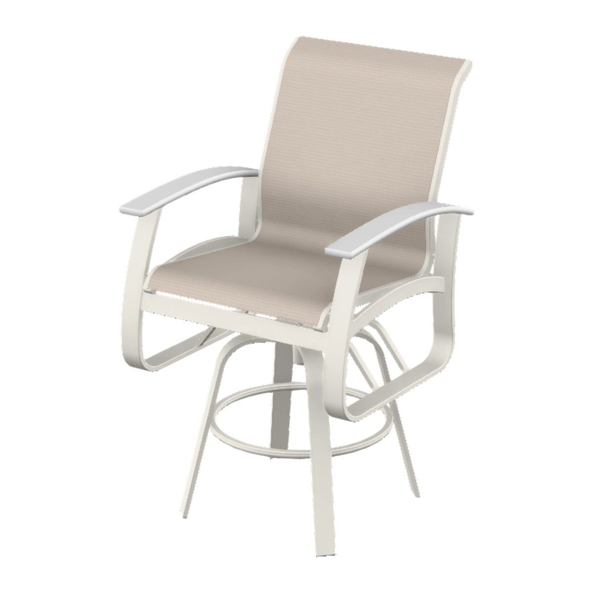 Belle Isle Sling Bar Swivel Chair — Snow PC / Snow Accents