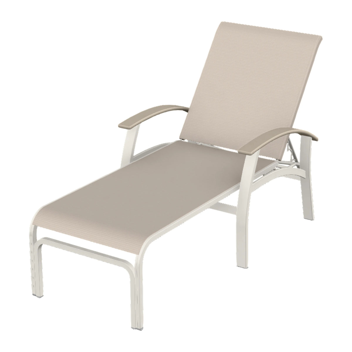 Belle Isle Sling Chaise — Snow PC / Desert Accents