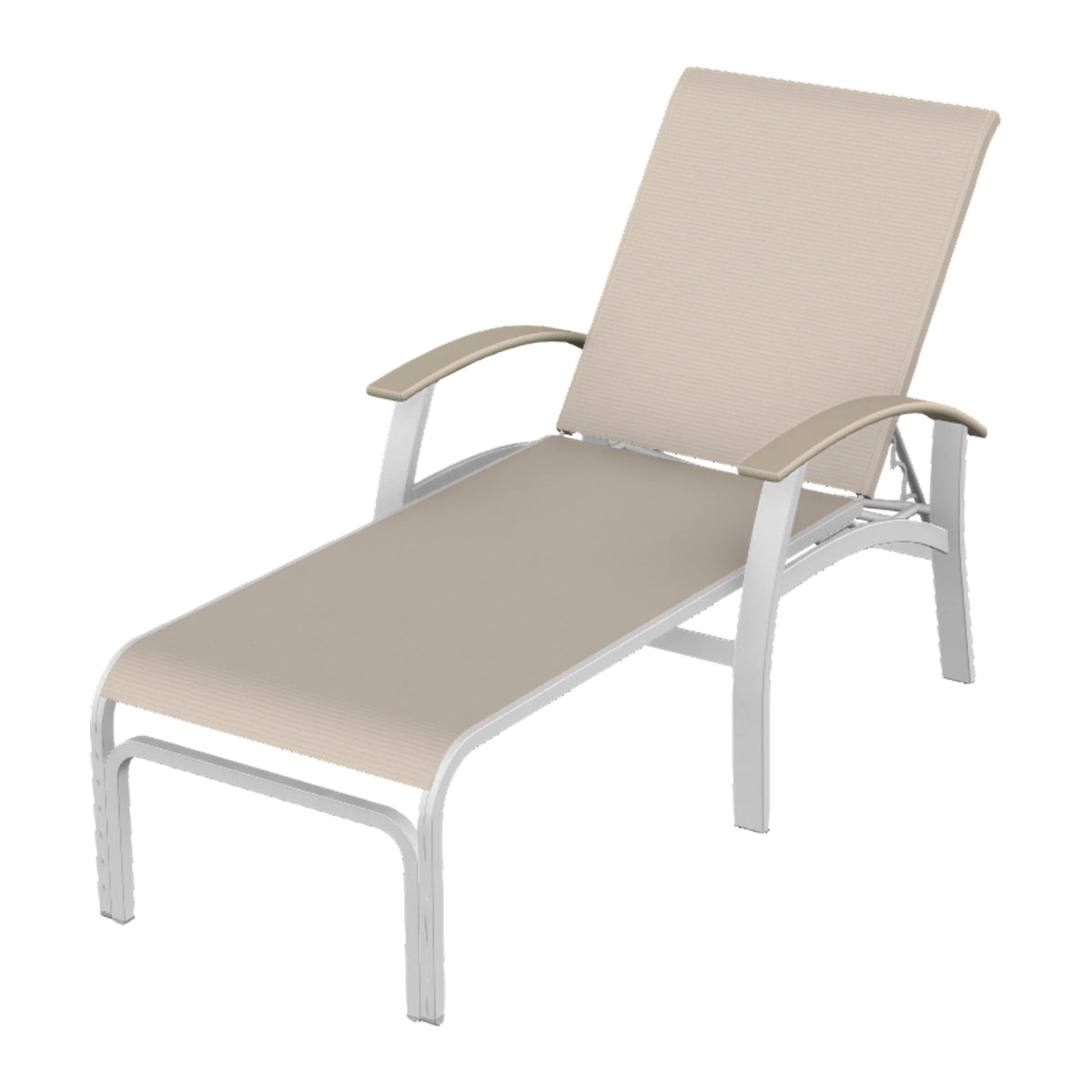 Belle Isle Sling Chaise — White Txt PC / Desert Accents
