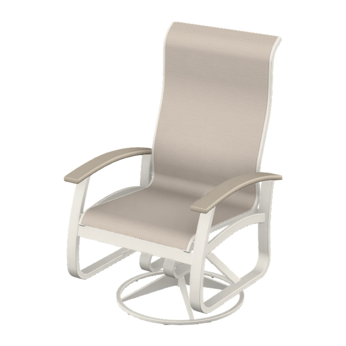 Belle Isle Sling Supreme Height Swivel Rocker — Snow PC / Desert Accents