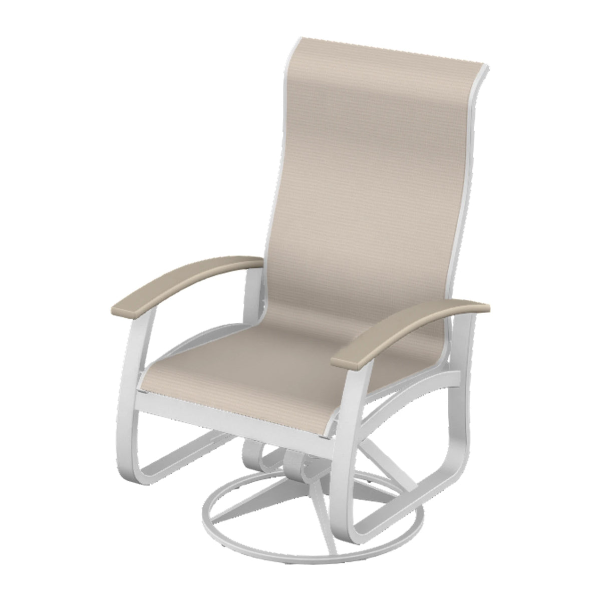 Belle Isle Sling Supreme Height Swivel Rocker — White Txt PC / Desert Accents