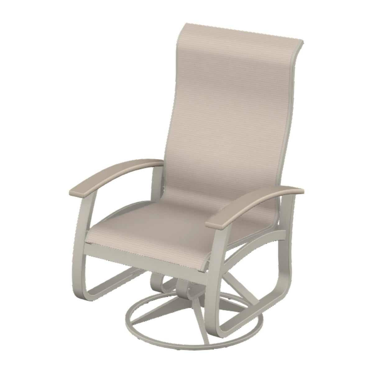 Belle Isle Sling Supreme Height Swivel Rocker — Warm Grey PC / Desert Accents