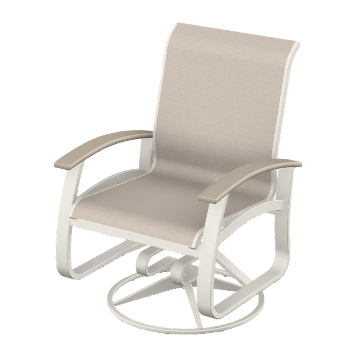 Belle Isle Sling Swivel Rocker — Snow PC / Desert Accents