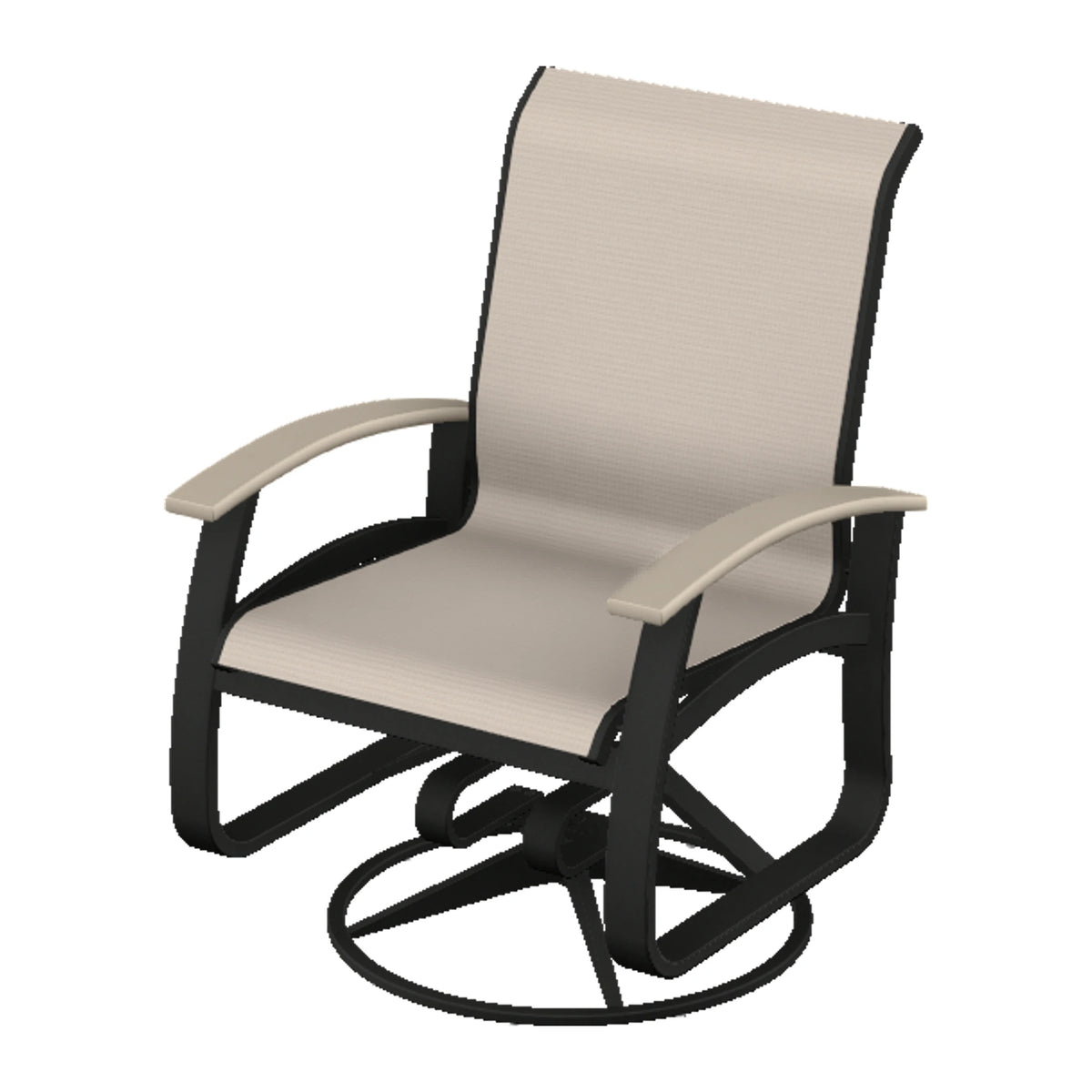 Belle Isle Sling Swivel Rocker — Black PC / Desert Accents
