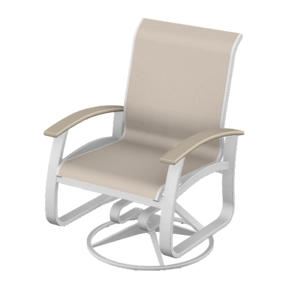Belle Isle Sling Swivel Rocker — White Txt PC / Desert Accents