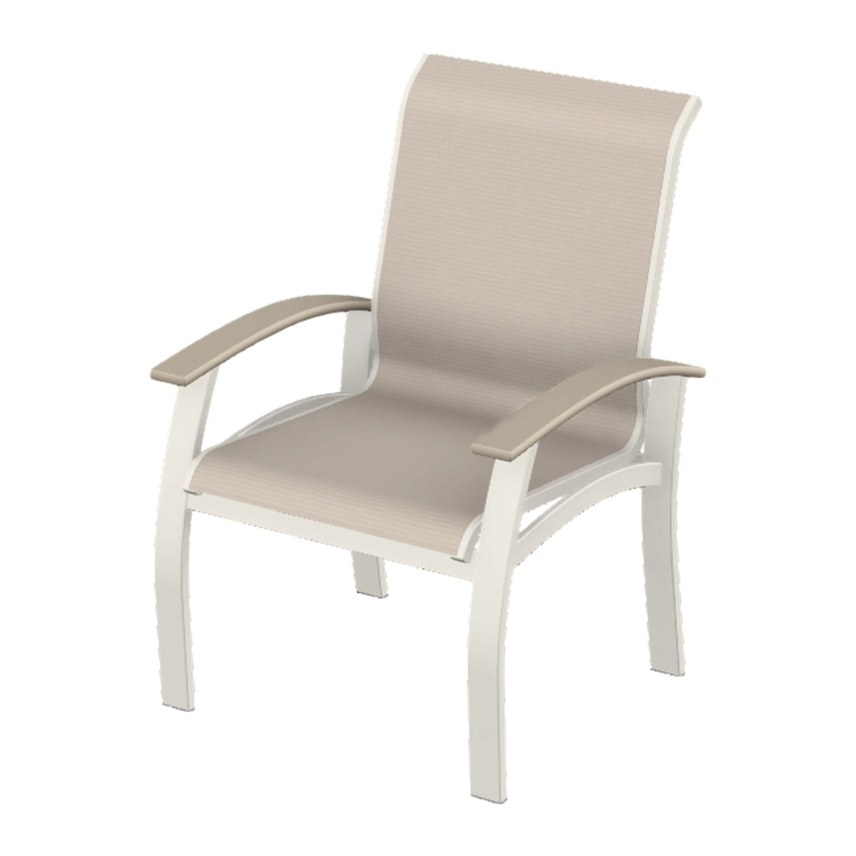 Belle Isle Sling Dining Armchair — Snow PC / Desert Accents