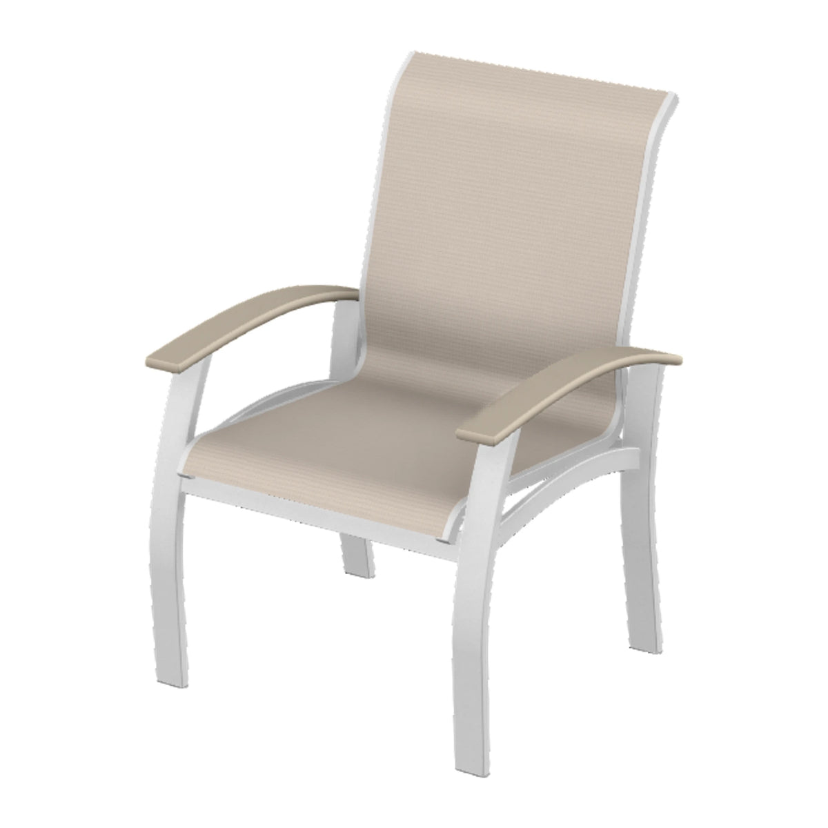 Belle Isle Sling Dining Armchair — White Txt PC / Desert Accents