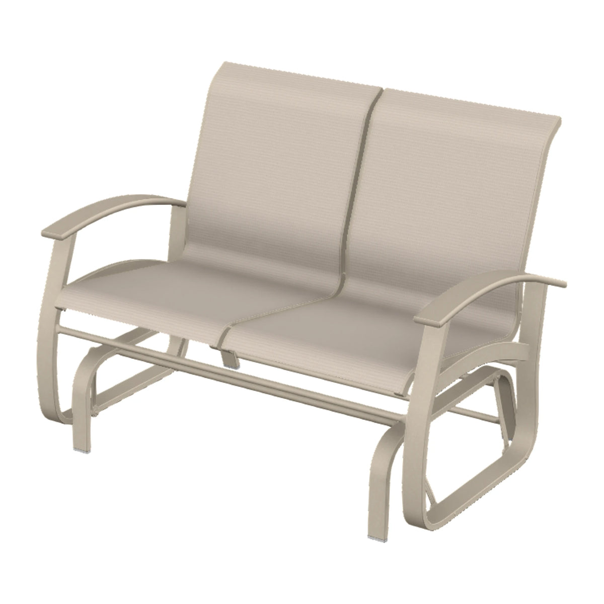 Belle Isle Sling Loveseat Glider — Desert Sand PC / Desert Accents
