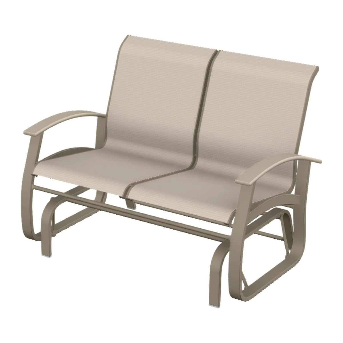 Belle Isle Sling Loveseat Glider — Storm PC / Desert Accents