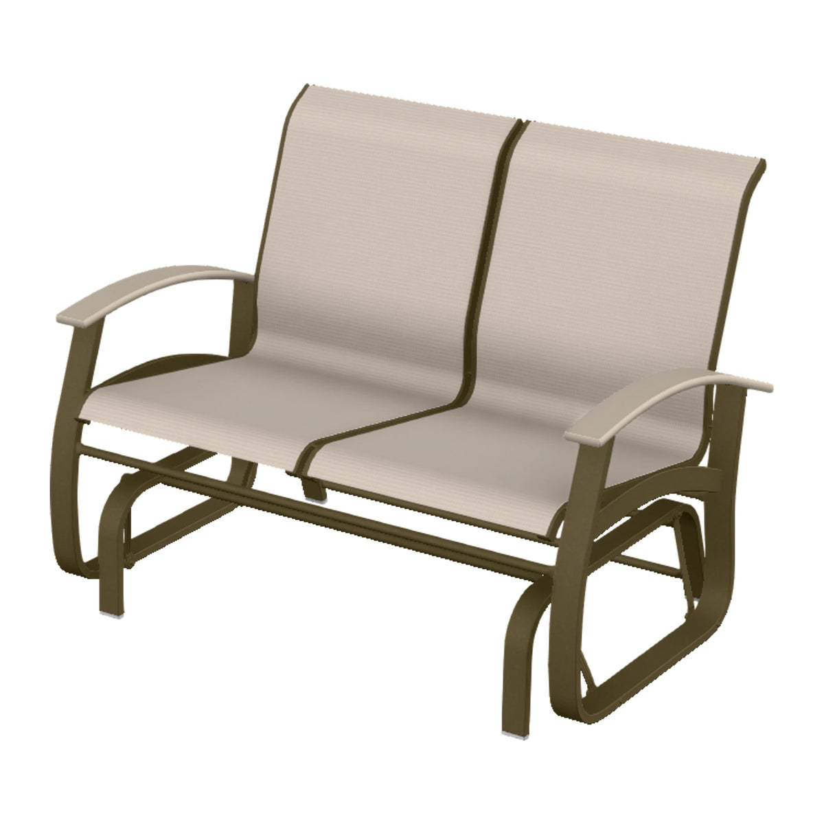 Belle Isle Sling Loveseat Glider — Beachwood PC / Desert Accents