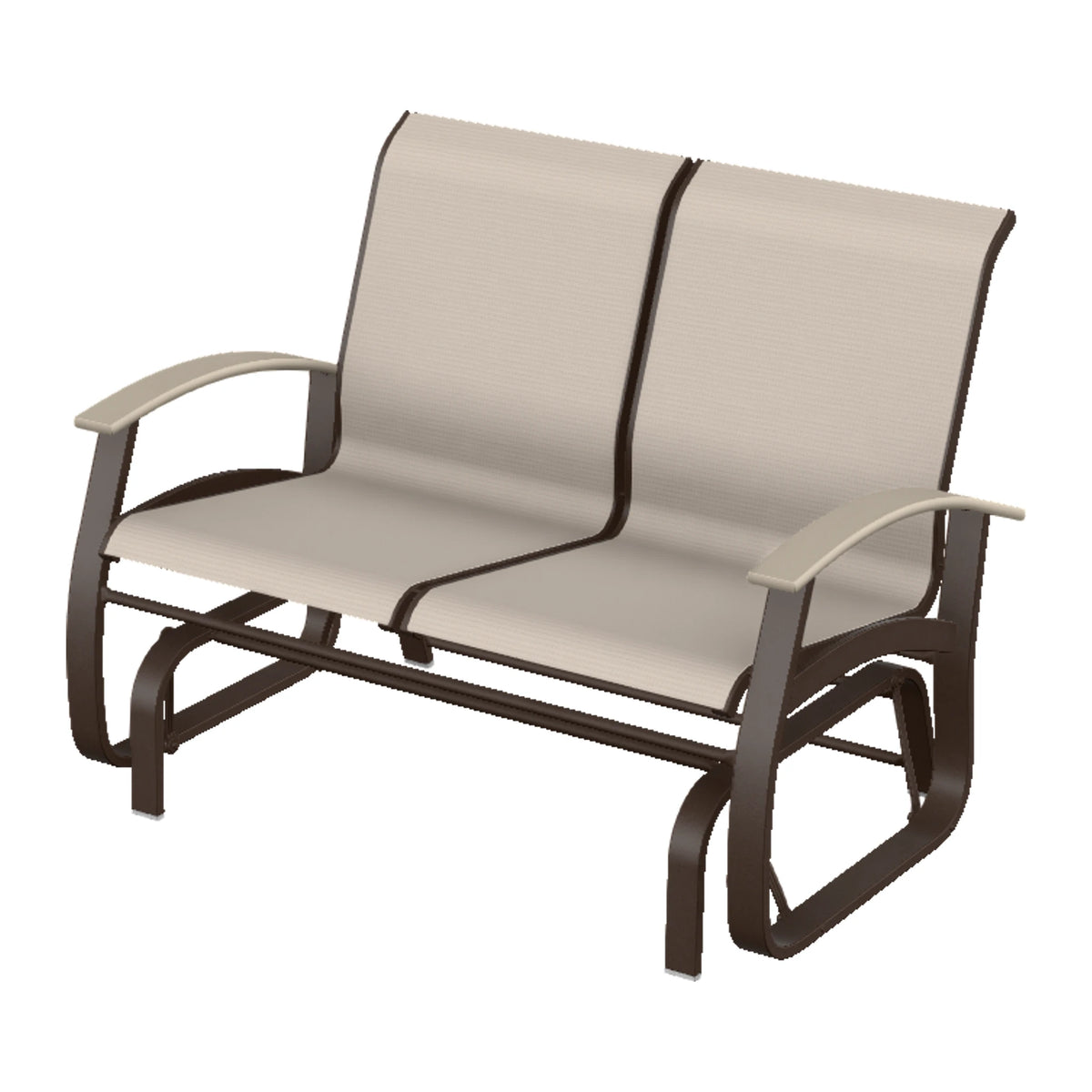 Belle Isle Sling Loveseat Glider — Kona PC / Desert Accents