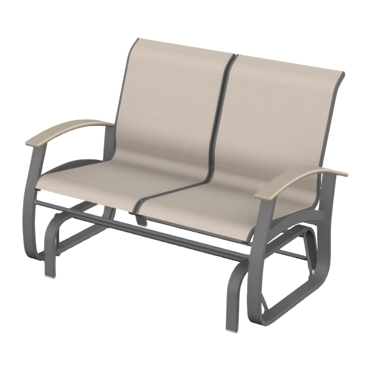 Belle Isle Sling Loveseat Glider — Graphite Txt PC / Desert Accents