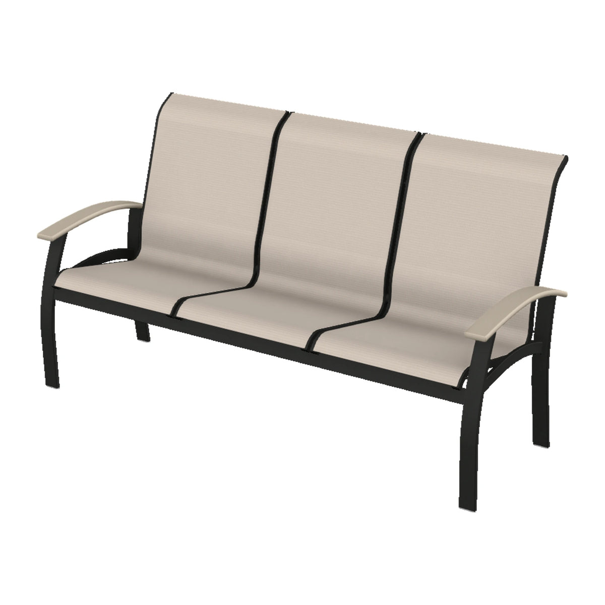 Belle Isle Sling Sofa — Black PC / Desert Accents