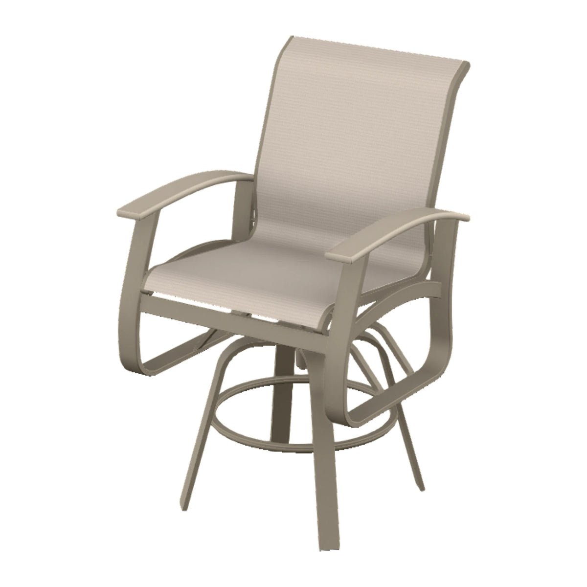 Belle Isle Sling Balcony Swivel Chair — Storm PC / Desert Accents