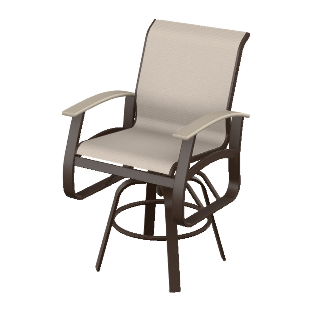 Belle Isle Sling Balcony Swivel Chair — Kona PC / Desert Accents
