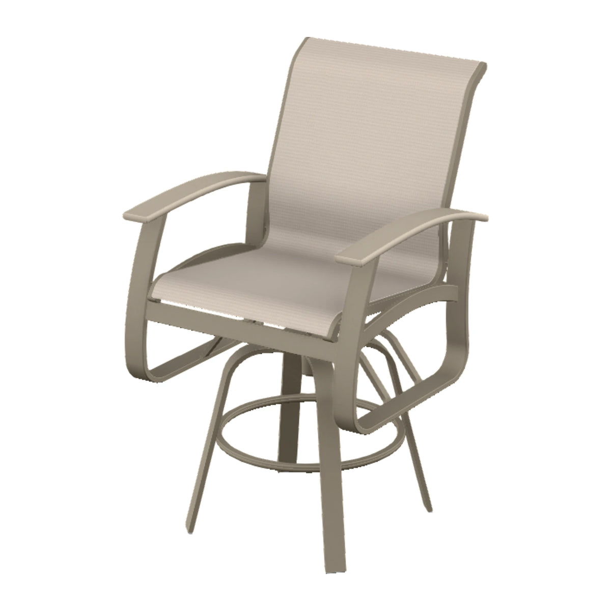 Belle Isle Sling Bar Swivel Chair — Storm PC / Desert Accents