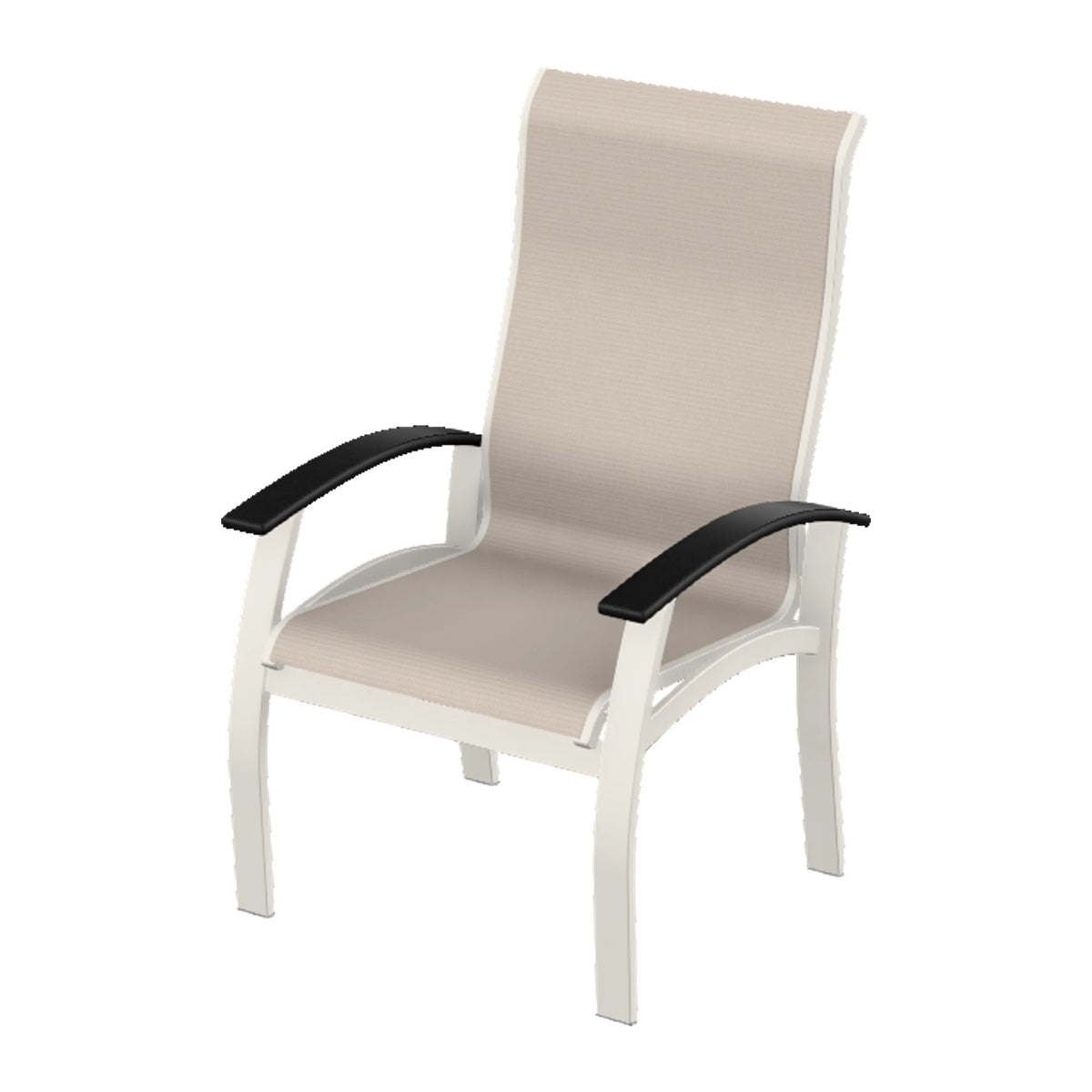 Belle Isle Sling Supreme Height Armchair — Snow PC / Black Accents