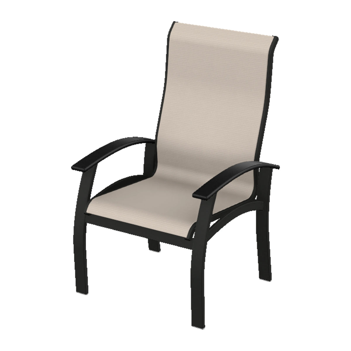 Belle Isle Sling Supreme Height Armchair — Black PC / Black Accents