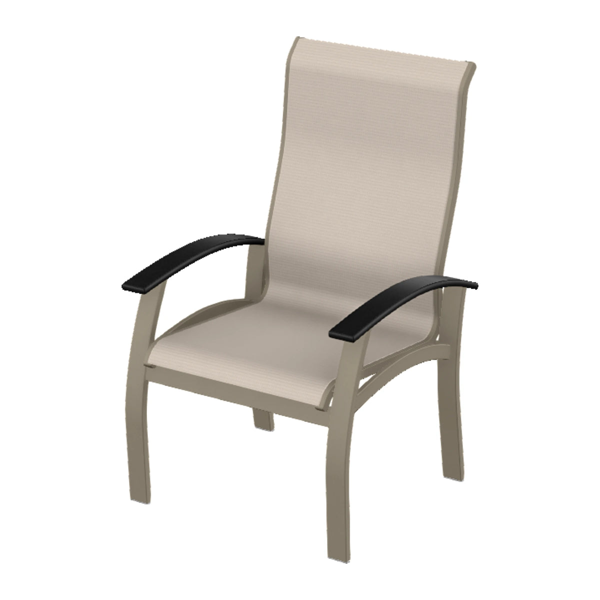 Belle Isle Sling Supreme Height Armchair — Storm PC / Black Accents