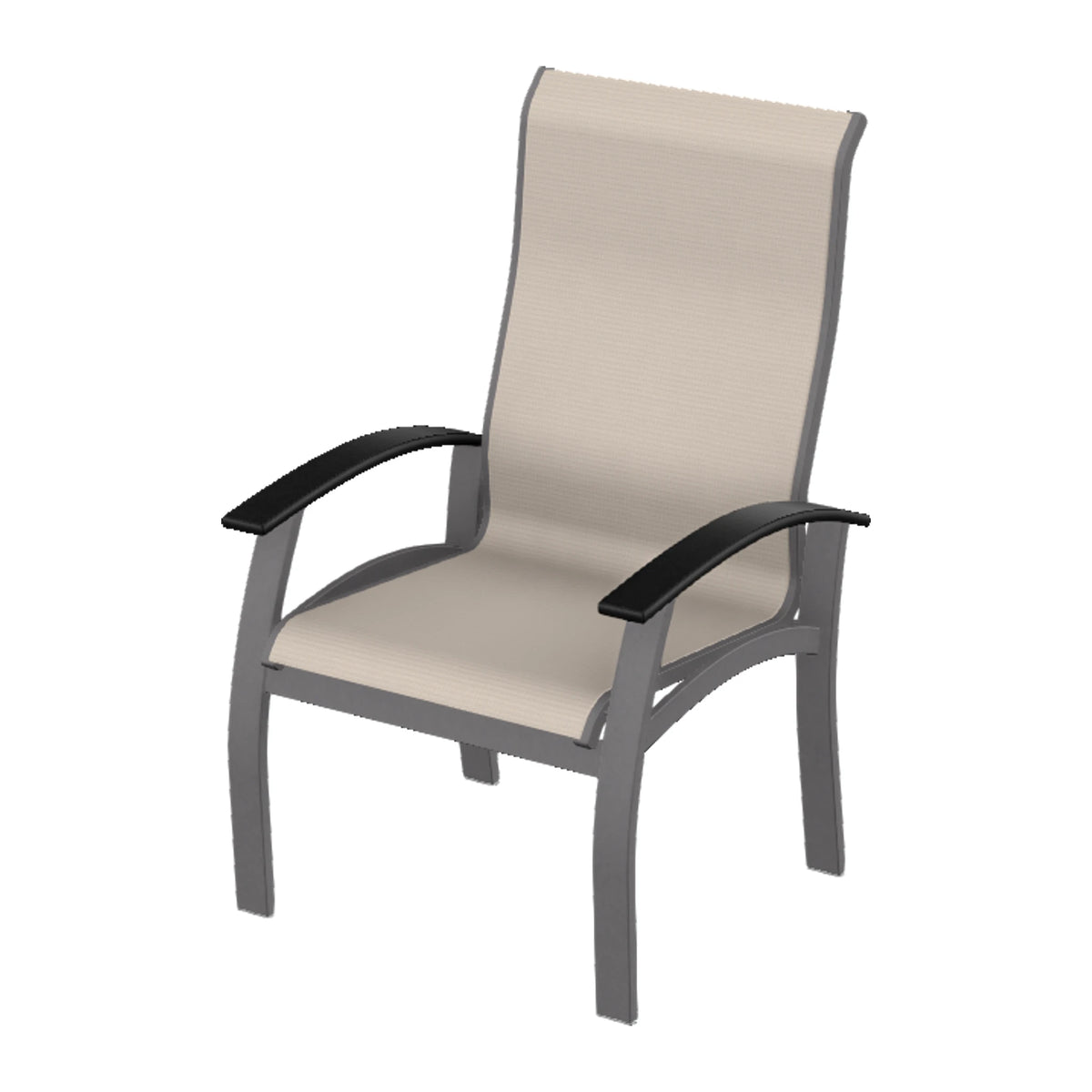 Belle Isle Sling Supreme Height Armchair — Graphite Txt PC / Black Accents