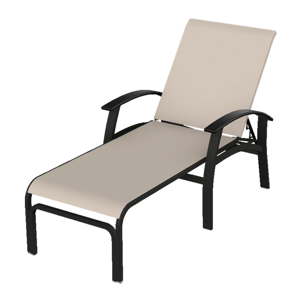 Belle Isle Sling Chaise — Black PC / Black Accents